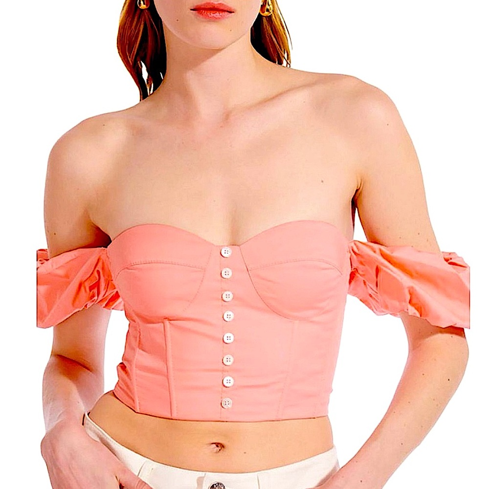Staud Bouvier Off-the-Shoulder Bustier Top, NEW